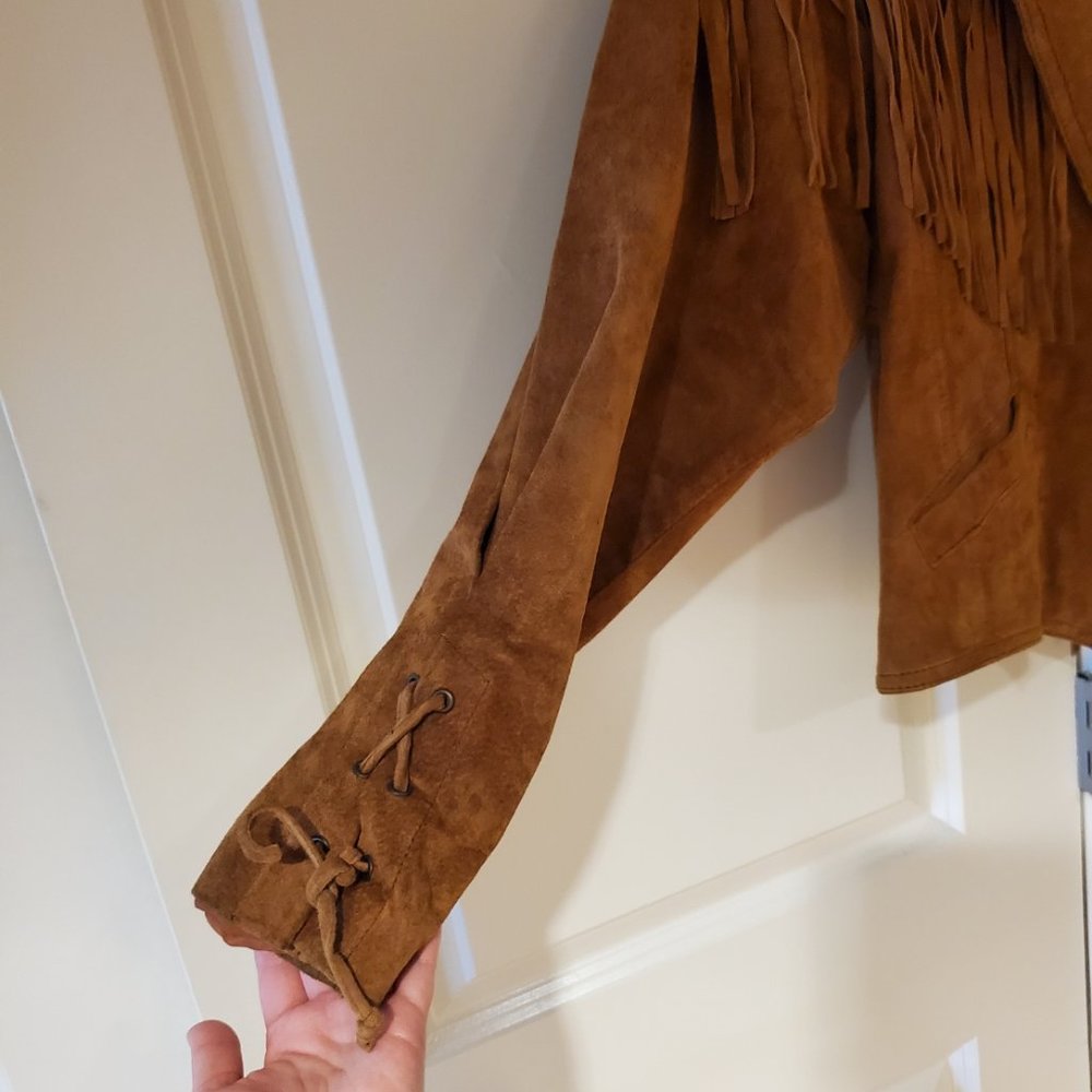 Wilsons Leather Chestnut Fringe Jacket L. Western meets Hippy look. - Picture 2 of 4